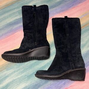 UGG | Hartley Boot Tall Suede Sheepskin Sherpa Lined Wedge Boots size 11